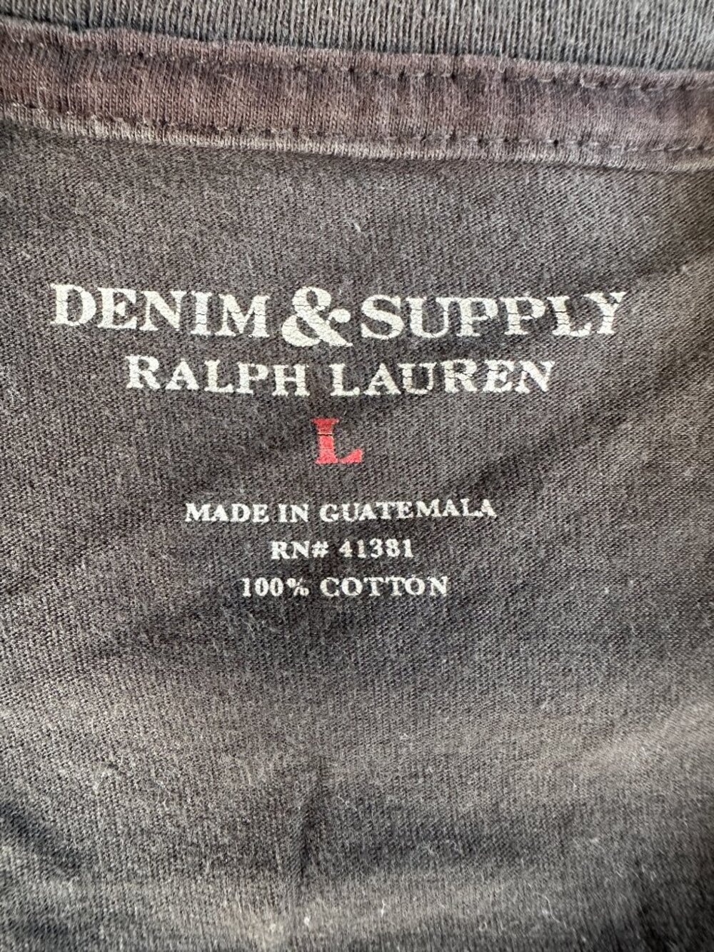 Denim & Supply Ralph Lauren Skull Wings Design Men's Dark Gray T Shirt Size Larg - Picture 4 of 4